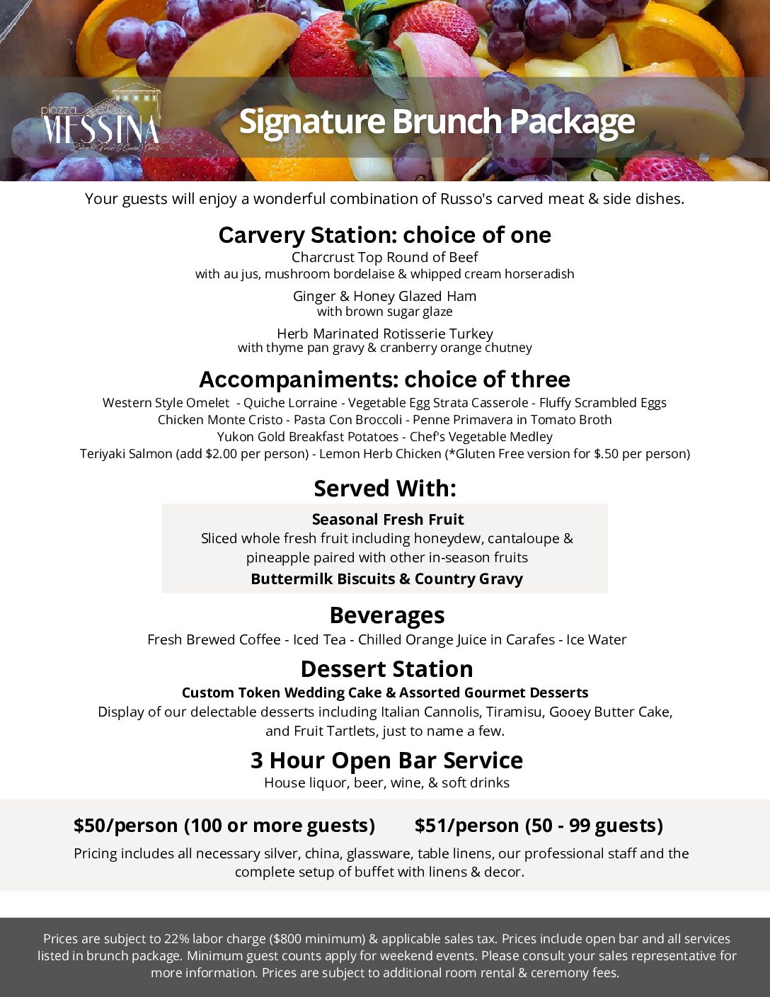 Signature Wedding Brunch Package